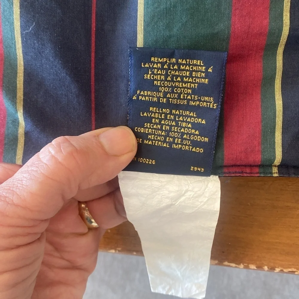 Vintage Rare Ralph Lauren Home Striped Canvas Comforter queen/ full